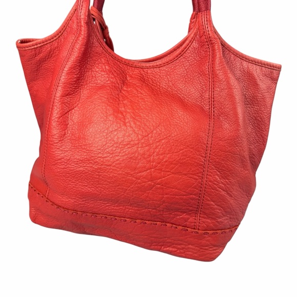 The Sak Boho Medium Red Leather Hobo Tote Bag Shoulder Purse - Picture 8 of 10